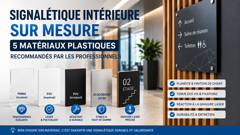 Signalétique intérieure sur mesure : 5 matériaux plastiques recommandés par les professionnels 3 Signalétique intérieure sur mesure : 5 matériaux plastiques recommandés par les professionnels