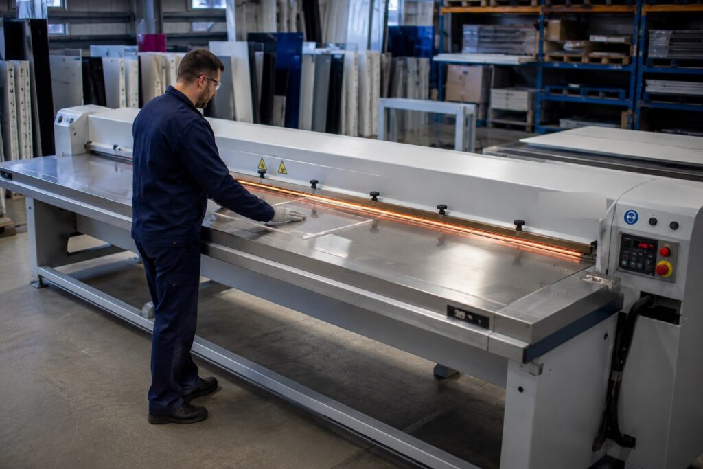Pliage et formage plastique sur mesure - Paris & IDF 1 Pliage formage plastique sur banc de chauffe — technicien Aplastic 94 à Vitry-sur-Seine